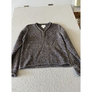 Christopher & Banks Sweater Womens Small Multicolor Henley V Neck Pullover‎ Knit
